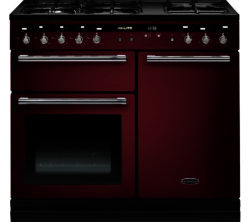 RANGEMASTER  Hi-LITE 100 Dual Fuel Range Cooker - Cranberry & Chrome